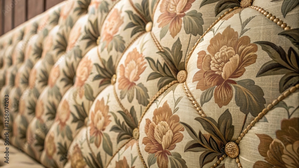 Aufkleber a closeup of a fabric wall covering featuring an oversized floral pattern showcasing the tactile qua