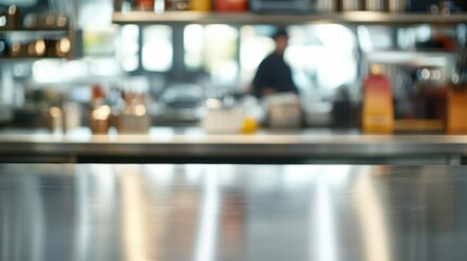 Busy chef's workstation in kitchen.