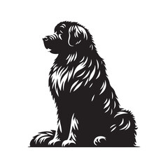 Newfoundland silhouette crafted with modern aesthetics and precision - Newfoundland illustration - minimal Newfoundland vector - dog silhouette
