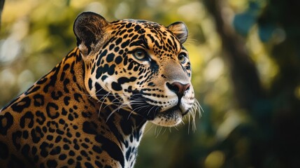 Obraz premium A majestic jaguar in the forest.