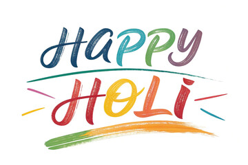 Happy Holi Greeting Calligraphy