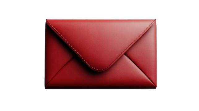 red envelope 3d render icon isolated on white background