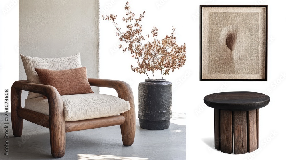Aufkleber a curated collection of three home furniture sets, each designed with unique styles and finishes, id