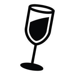 champagne glass silhouette celebration for new year, birthday party, champagne glass vector on white background