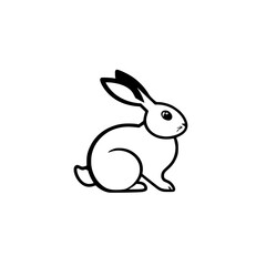 Obraz premium Stylized illustration of a rabbit sitting on a white background.