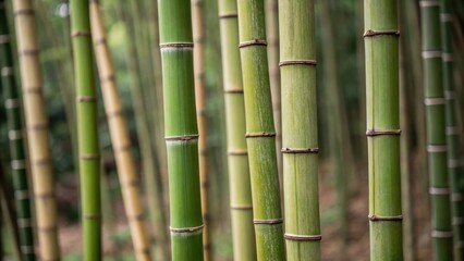 Fototapeta premium A closeup shot of bamboo at varying heights showcasing the natural asymmetry and organic flow of the design perfect for adding visual interest to the space.