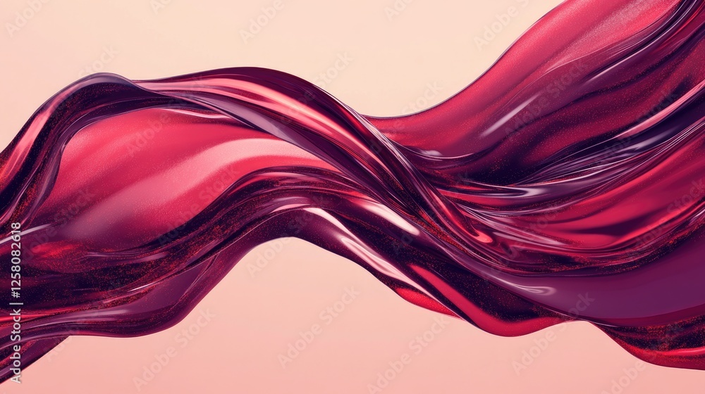 Poster A flowing stream of red wine caught in mid-motion, creating a harmonious visual of richness, elegance, and indulgence against a luxurious backdrop.