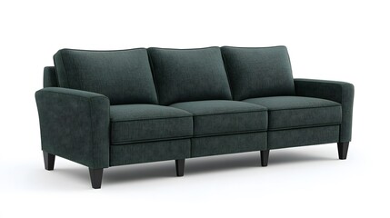 Fototapeta premium Modern Green Fabric Sofa 3 Seater Couch Living Room Furniture