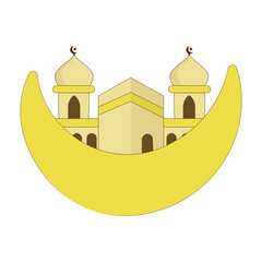 Mosque Moon Islamic Ramadan Illustration Decoration