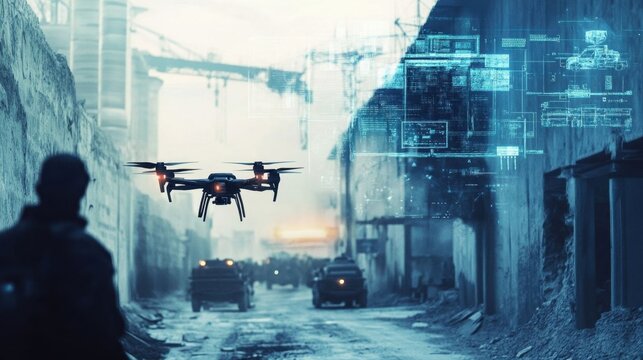 A convoy of smugglers tracked by a drone.