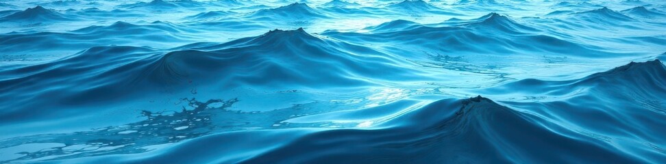 Wavy ocean texture with blue water ripples background, blue water wave texture, aquatic landscape