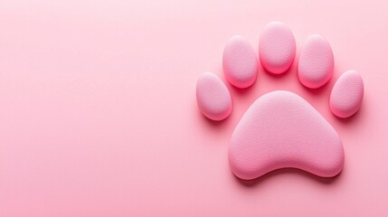 A cute pink paw print on a soft pink background, perfect for pet lovers and themed designs.