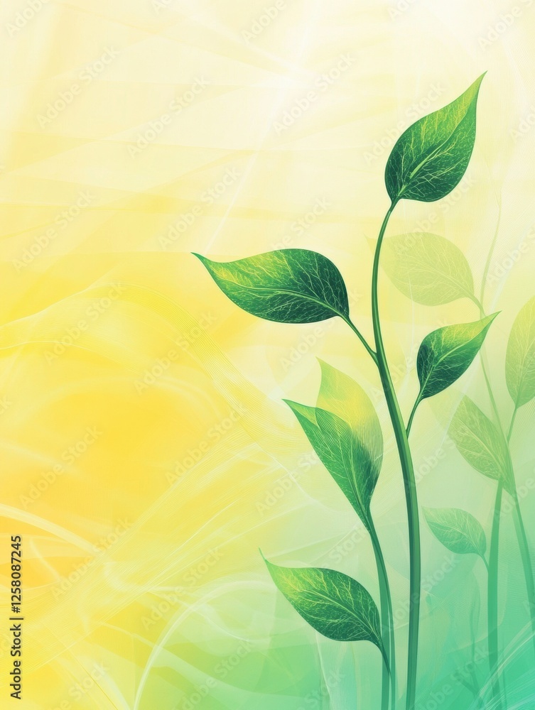 Leinwandbilder upward flowing lines resembling growing plants against a soft gradient background for creative desig