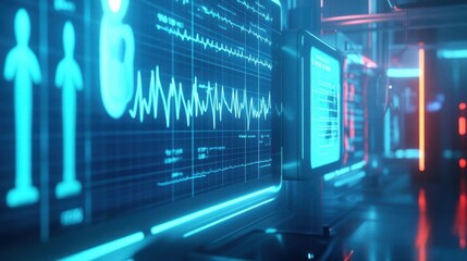 Futuristic medical network interface.