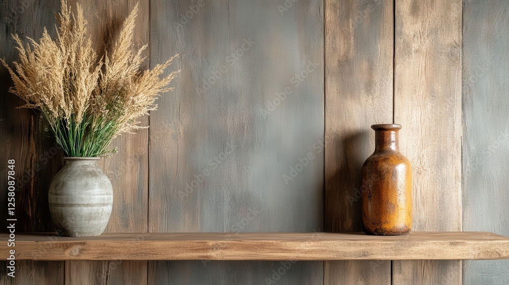 Fototapete this image presents an elegant gray wall complemented by rustic decor, showcasing various plants tha