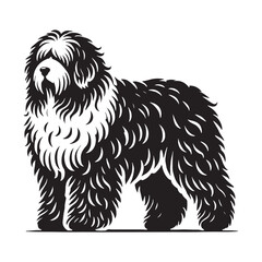 Classic Old English Sheepdog silhouette for stylish designs - Old English Sheepdog illustration - minimal Old English Sheepdog vector

