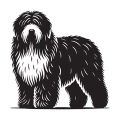 Artistic Old English Sheepdog silhouette for modern visual projects - Old English Sheepdog illustration - minimal Old English Sheepdog vector 
