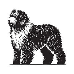 Minimalist Old English Sheepdog silhouette for simple branding - Old English Sheepdog illustration - minimal Old English Sheepdog vector
