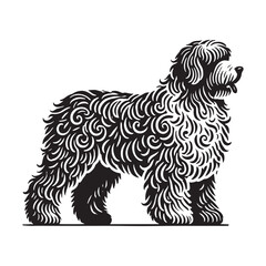 Old English Sheepdog silhouette designed for creative pet art - Old English Sheepdog illustration - minimal Old English Sheepdog vector
