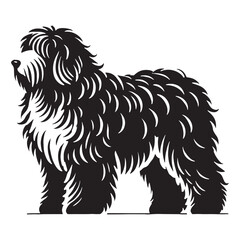 Classic Old English Sheepdog silhouette perfect for pet designs - Old English Sheepdog illustration - minimal Old English Sheepdog vector