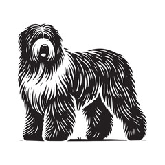Exquisite Old English Sheepdog silhouette showcasing artistic expression - Old English Sheepdog illustration - minimal Old English Sheepdog vector