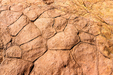 Close up of beautiful rock formation on a river bank