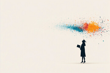 A woman in a graduation gown is holding a book