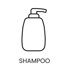 A shampoo pump bottle icon in vector, representing liquid hair care products, with an editable stroke