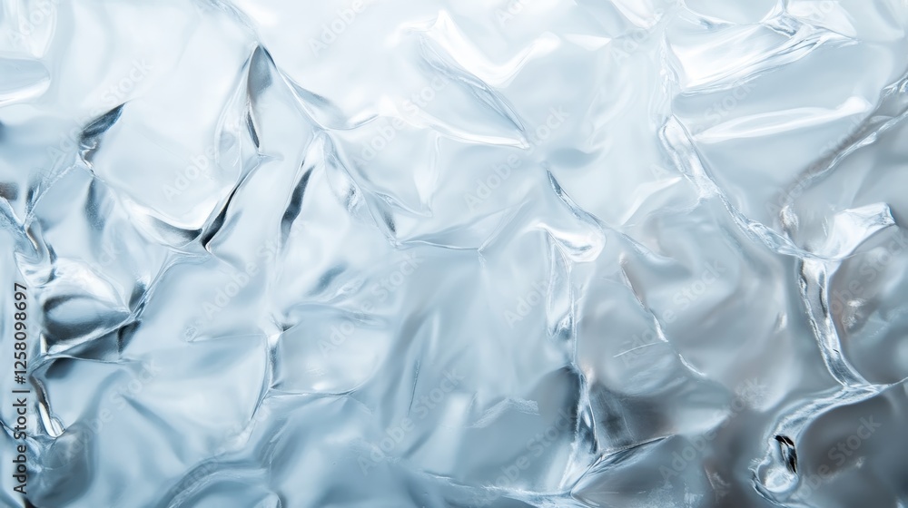 Poster this image features a detailed view of a crumpled ice texture, capturing the light in a way that enh