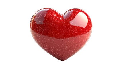 red heart 3d render icon isolated on white background