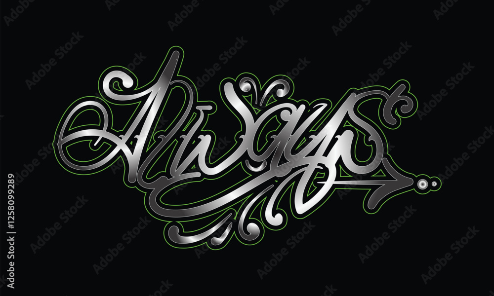 Wall mural ALWAYS hand lettered style design