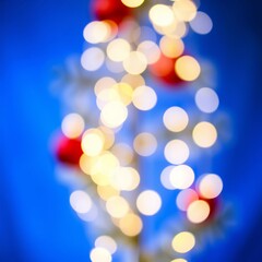 Christmas blue background with bokeh lights and christmas balls defocus blurred focus copy space Bokeh light lights background bokeh abstract light bright effect shiny