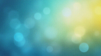 Obraz premium Grainy noise textured bokeh background with soft blue and yellow gradient blur. Spring and summer theme