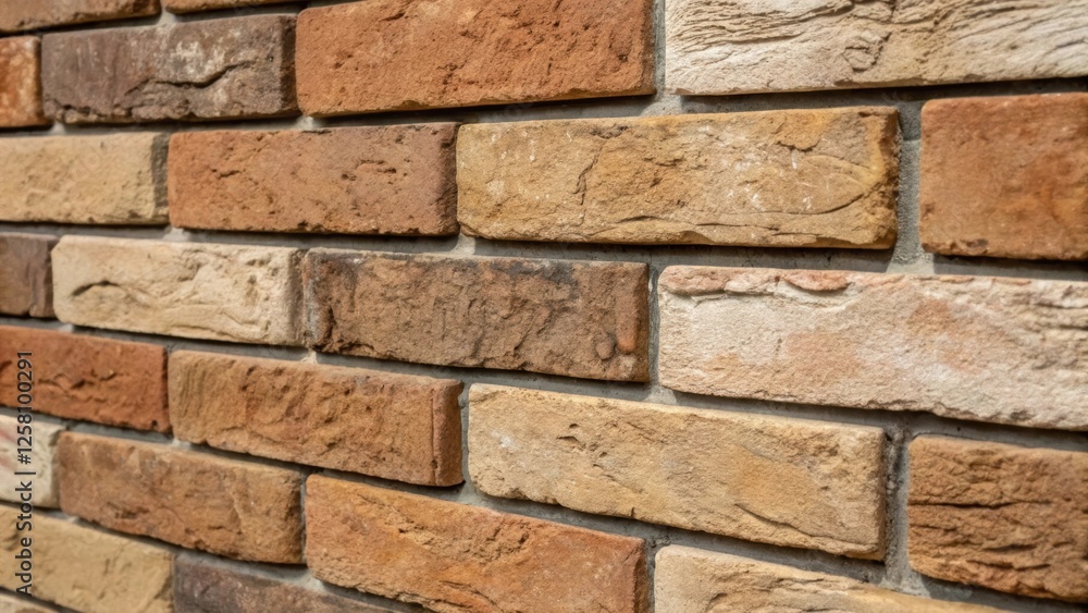 Poster closeup of the uneven edges of reclaimed brick veneers showcasing the imperfections that add charact