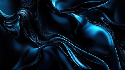 Fototapeta premium Abstract Blue Background with Fluid Shapes for Design. Banner Template with Central White Space for Text. Ideal for Contemporary Minimalist Projects.