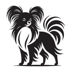 Well-defined Papillon silhouette perfect for high-quality designs - Papillon illustration - minimal Papillon vector - dog silhouette
