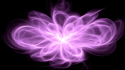 Ethereal Bloom of Amethyst Light an Enchanting Abstract Floral Design on a Dark Background