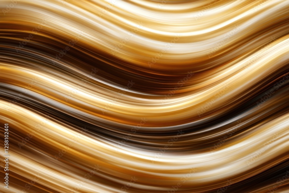 Poster abstract waves of gold and brown swirl together, creating a dynamic background with a luxurious feel
