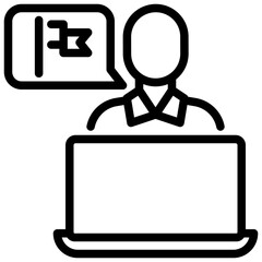 independent work vector outline icon