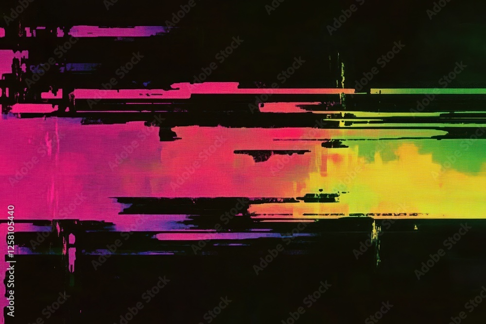 Poster abstract digital art with vibrant colors and dynamic patterns