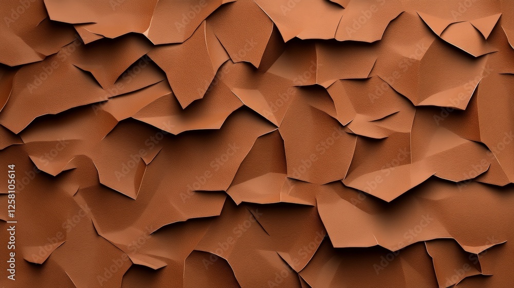 Poster textured brown paper background with crumpled effect and layers