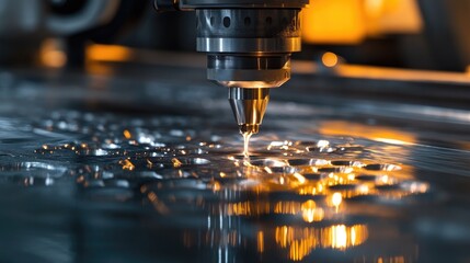 Close-up visual of a machining process in an industrial setting, highlighting polished stainless steel and the intricate metalworking techniques used in modern manufacturing.