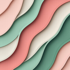 Soft pastel waves in layered abstract design create calming visual effect