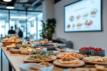 A Delicious Buffet Spread in a Modern Office Setting