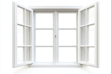 White frame window is open and facing the viewer