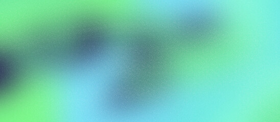 Grainy noise texture background with green and blue gradient, soft blur effect