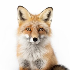 Obraz premium photograph of Red fox white background