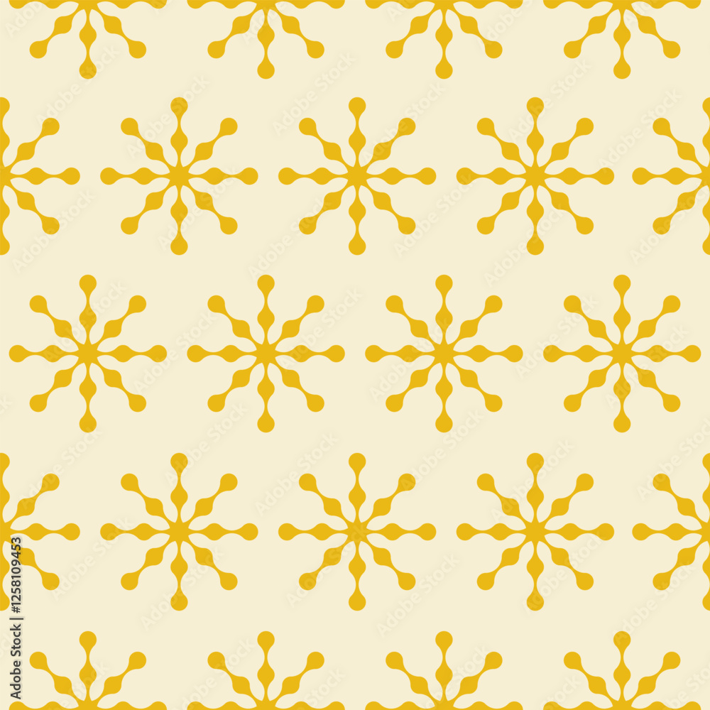 Poster geometric seamless pattern with yellow sunburst on a beige background. trendy colorful graphic print