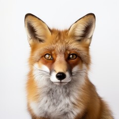 Fototapeta premium photograph of Red fox white background