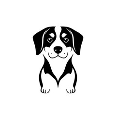 Smiling Black and White Dog Graphic